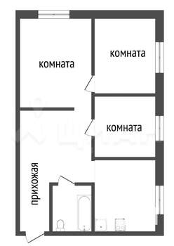 3-к квартира, вторичка, 50м2, 3/5 этаж