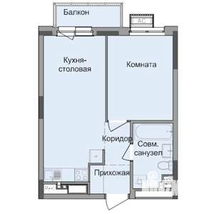 1-к квартира, строящийся дом, 38м2, 6/17 этаж