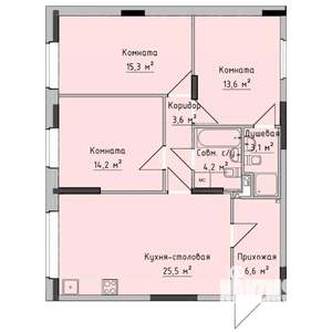3-к квартира, строящийся дом, 86м2, 1/17 этаж