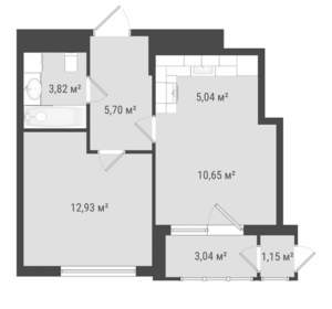 2-к квартира, вторичка, 41м2, 13/17 этаж