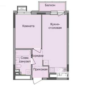 1-к квартира, строящийся дом, 38м2, 7/17 этаж