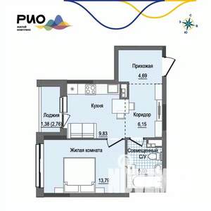 1-к квартира, вторичка, 40м2, 10/17 этаж