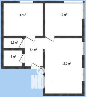 2-к квартира, вторичка, 52м2, 1/18 этаж