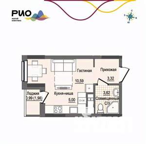 Студия квартира, вторичка, 23м2, 11/17 этаж