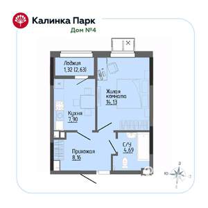 1-к квартира, вторичка, 35м2, 6/17 этаж