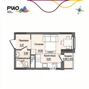 Студия квартира, вторичка, 23м2, 13/17 этаж