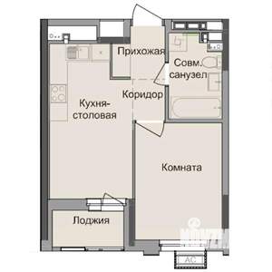 1-к квартира, строящийся дом, 35м2, 8/17 этаж