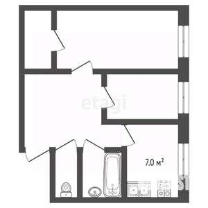 2-к квартира, вторичка, 50м2, 5/5 этаж