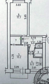 2-к квартира, вторичка, 49м2, 2/5 этаж