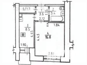 1-к квартира, вторичка, 35м2, 5/9 этаж