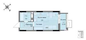 Студия квартира, вторичка, 25м2, 15/17 этаж