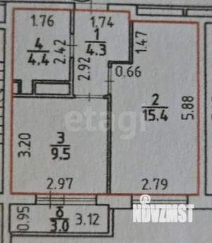1-к квартира, вторичка, 34м2, 4/17 этаж