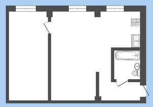 2-к квартира, вторичка, 43м2, 2/5 этаж