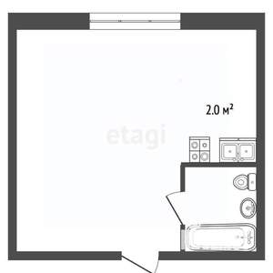 Студия квартира, вторичка, 30м2, 1/2 этаж