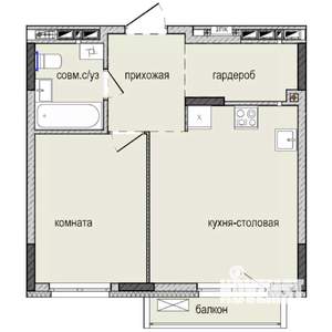 1-к квартира, вторичка, 41м2, 9/16 этаж