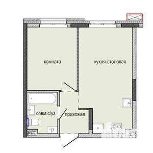 1-к квартира, строящийся дом, 35м2, 9/16 этаж
