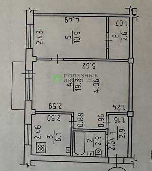 2-к квартира, вторичка, 45м2, 3/5 этаж