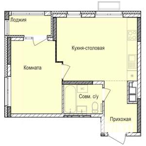 1-к квартира, строящийся дом, 40м2, 10/17 этаж