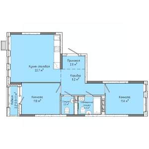 2-к квартира, вторичка, 64м2, 8/16 этаж