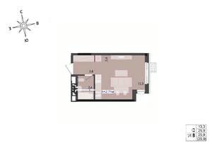 Студия квартира, строящийся дом, 26м2, 9/17 этаж