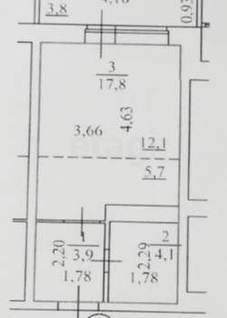 Студия квартира, вторичка, 26м2, 14/17 этаж
