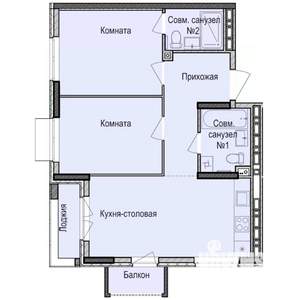2-к квартира, строящийся дом, 58м2, 10/17 этаж