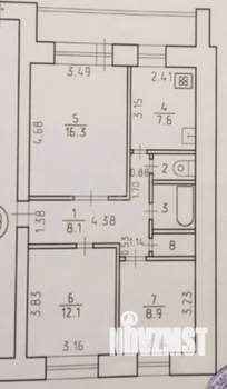 3-к квартира, вторичка, 58м2, 2/5 этаж