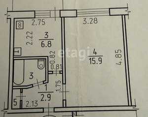 1-к квартира, вторичка, 29м2, 5/9 этаж