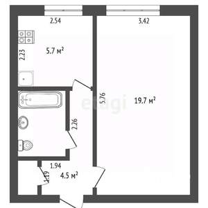 1-к квартира, вторичка, 34м2, 3/9 этаж