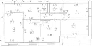 4-к квартира, вторичка, 107м2, 11/12 этаж