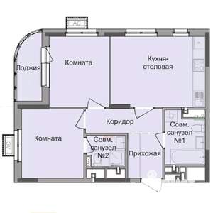 2-к квартира, строящийся дом, 54м2, 2/17 этаж