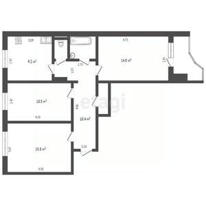 3-к квартира, вторичка, 65м2, 6/10 этаж