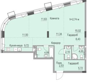 Студия квартира, вторичка, 95м2, 5/23 этаж