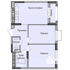 2-к квартира, строящийся дом, 56м2, 10/17 этаж