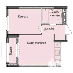 1-к квартира, строящийся дом, 34м2, 9/17 этаж
