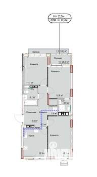 3-к квартира, сданный дом, 76м2, 6/17 этаж