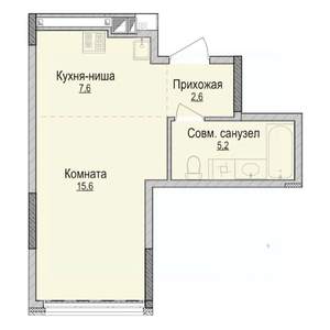 Студия квартира, строящийся дом, 31м2, 1/14 этаж