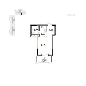 Студия квартира, строящийся дом, 37м2, 10/17 этаж