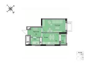 1-к квартира, вторичка, 34м2, 1/17 этаж