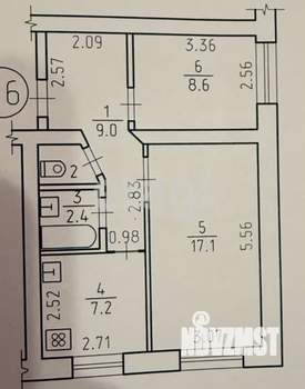 2-к квартира, вторичка, 46м2, 2/3 этаж