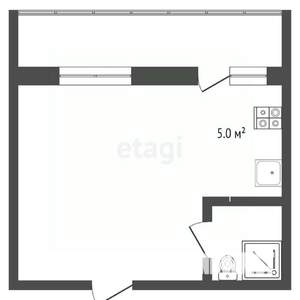 Студия квартира, вторичка, 22м2, 4/5 этаж