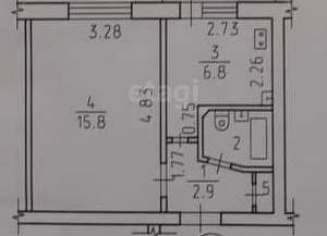 1-к квартира, вторичка, 31м2, 1/5 этаж