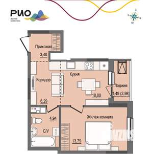 1-к квартира, вторичка, 40м2, 13/17 этаж