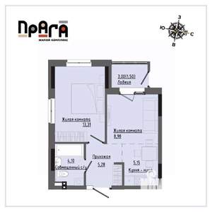 1-к квартира, вторичка, 38м2, 6/17 этаж