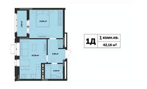 1-к квартира, строящийся дом, 42м2, 8/17 этаж