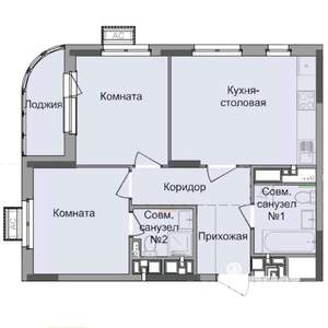 2-к квартира, строящийся дом, 54м2, 5/17 этаж