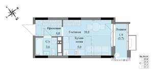 Студия квартира, вторичка, 25м2, 10/17 этаж