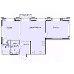 2-к квартира, строящийся дом, 61м2, 2/17 этаж
