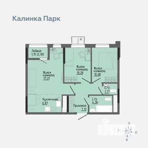 2-к квартира, вторичка, 59м2, 3/17 этаж