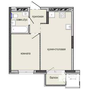 1-к квартира, строящийся дом, 35м2, 11/16 этаж